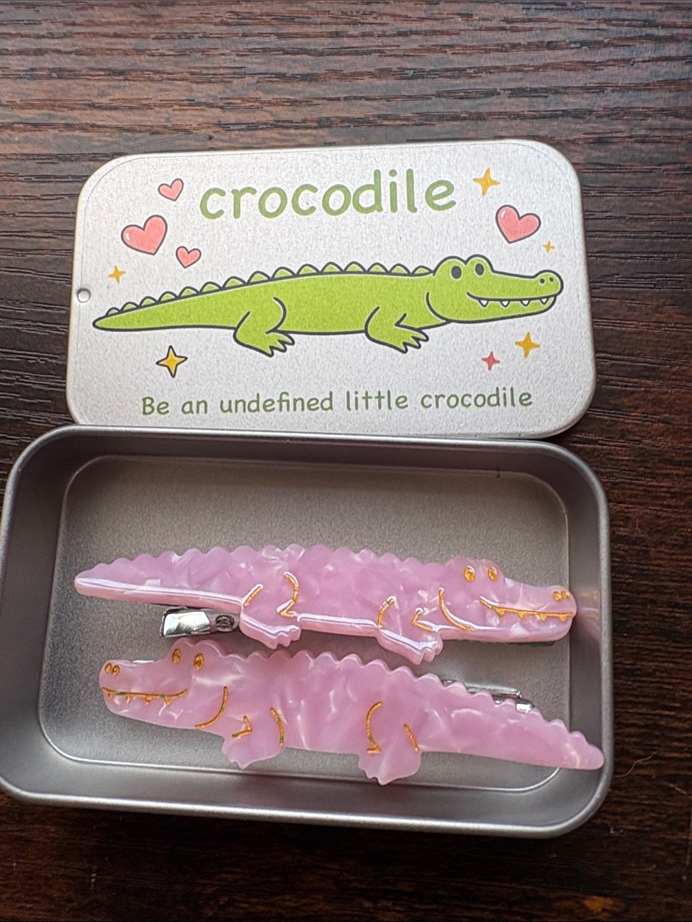 crocodile Pink Alligator Hair Clips Set by crocodile